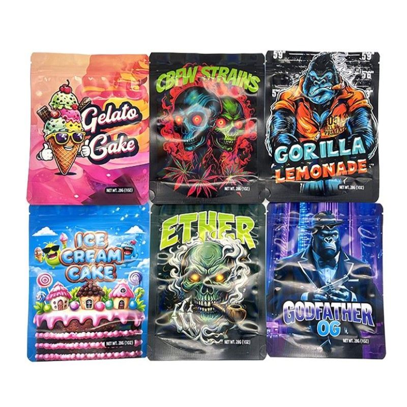 1oz Smell Proof Mylar Pouches for Weed